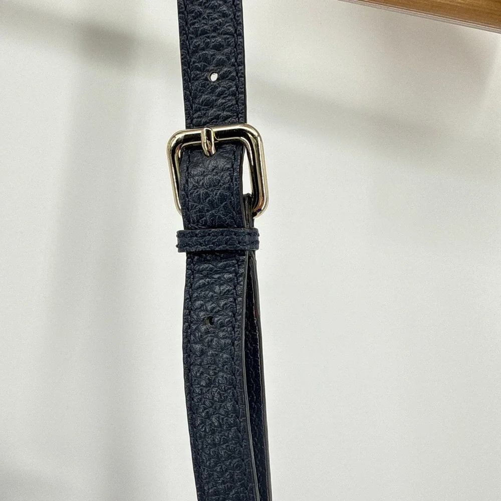 Kate Spade‎ Cobble Hill Small Adrien Leather Satchel Beige Navy Blue Crossbody